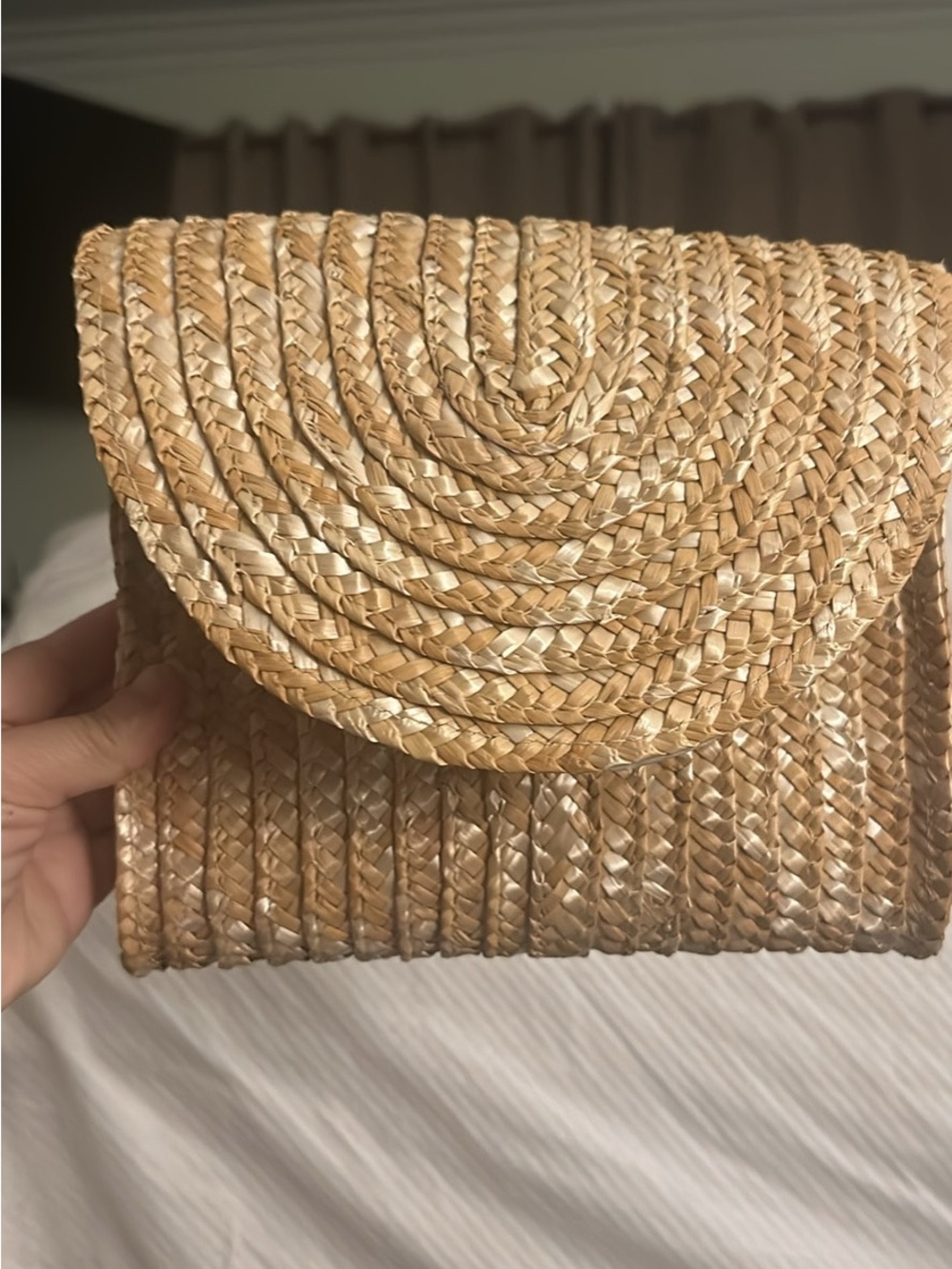 Woven Straw Crossbody Bag - Natural Tan